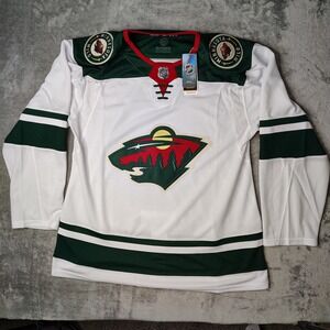 Minnesota Wild Adidas Jersey Size 54 White Away NHL Strap Authentic Primegreen‎